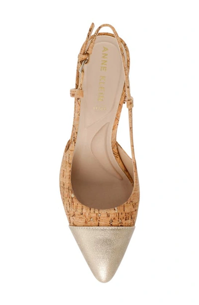 Anne Klein Brinlee Pointed Toe Pump In Natural Platinum Cork