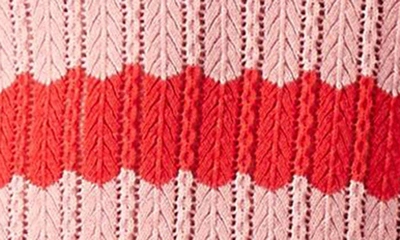 Shop Lk Bennett Cinzia Colorblock Cotton Blend Sweater In Red