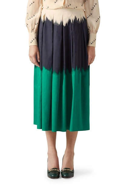 Shop Lk Bennett Dora Dip Dye Cotton Skirt In Navy Multi