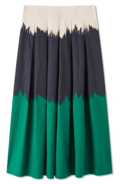 Shop Lk Bennett Dora Dip Dye Cotton Skirt In Navy Multi