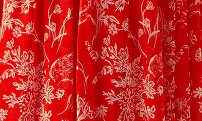 Shop Lk Bennett Olivia Floral Tiered Silk Maxi Dress In Red