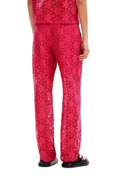 Shop Desigual Dharma Floral Lace Pants In Red