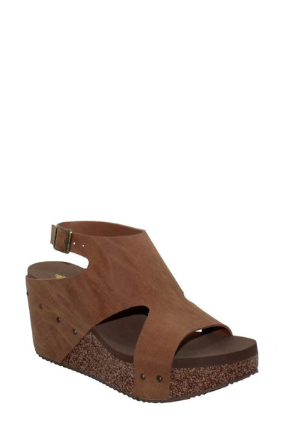 Shop Volatile Poolside Water Resistant Wedge Platform Sandal In Tan