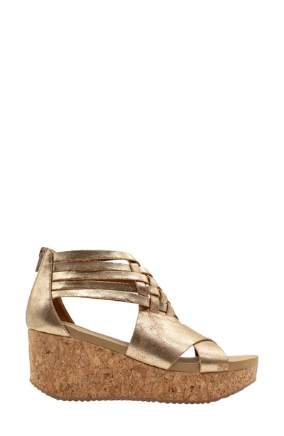 Volatile Midsummer Water Resistant Wedge Sandal In Gold