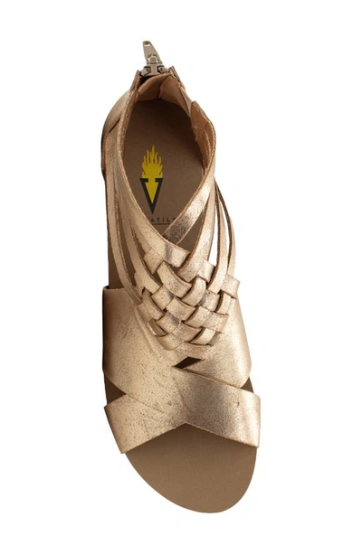 Volatile Midsummer Water Resistant Wedge Sandal In Gold