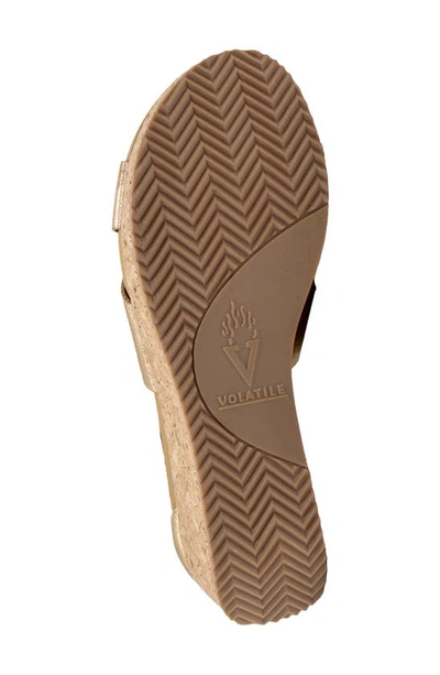 Shop Volatile Midsummer Water Resistant Wedge Sandal In Gold