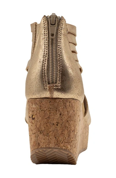 Volatile Midsummer Water Resistant Wedge Sandal In Gold