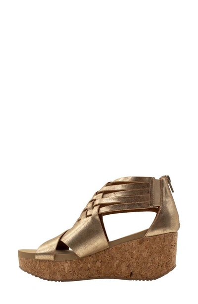 Shop Volatile Midsummer Water Resistant Wedge Sandal In Gold