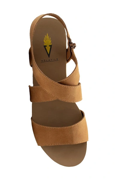 Shop Volatile Sunkissed Water Resistant Wedge Platform Sandal In Tan