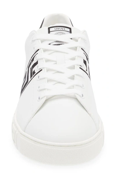 Shop Versace Barocco Greca Jacquard Low Top Sneaker In 2w020-white Black