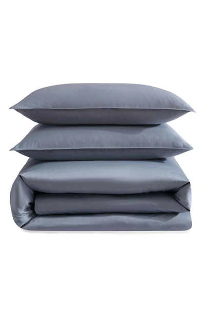 Shop Calvin Klein Organic Earth Cotton Sateen Duvet Cover & Shams Set In Blue