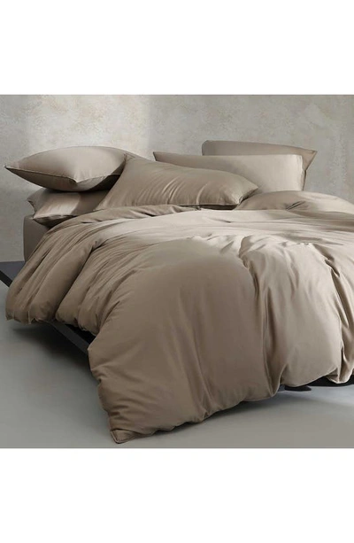 Calvin Klein Earth Collection Cotton Sateen 3 Piece Duvet Cover Set, Queen In Brown