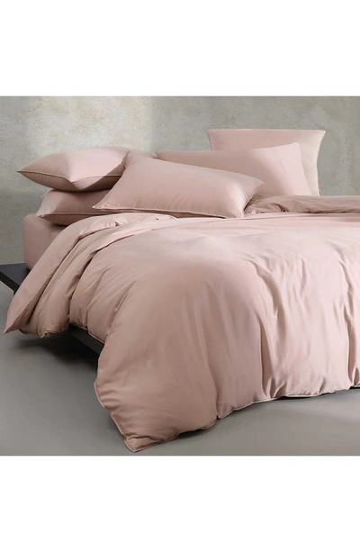 Calvin Klein Earth Collection Cotton Sateen 3 Piece Duvet Cover Set, Queen In Pink