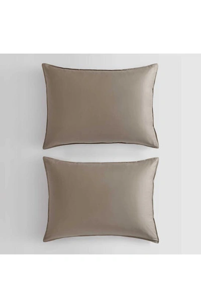 Calvin Klein Earth Collection Cotton Sateen 3 Piece Duvet Cover Set, Queen In Brown