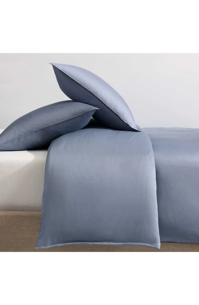 Calvin Klein Earth Collection Cotton Sateen 3 Piece Duvet Cover Set, Queen In Blue
