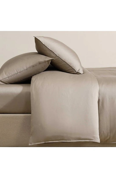Calvin Klein Earth Collection Cotton Sateen 3 Piece Duvet Cover Set, Queen In Brown