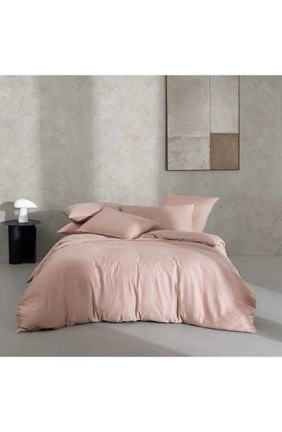 Calvin Klein Earth Collection Cotton Sateen 3 Piece Duvet Cover Set, Queen In Pink