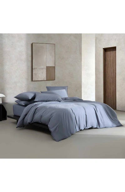 Calvin Klein Earth Collection Cotton Sateen 3 Piece Duvet Cover Set, Queen In Blue