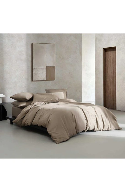 Calvin Klein Earth Collection Cotton Sateen 3 Piece Duvet Cover Set, Queen In Brown