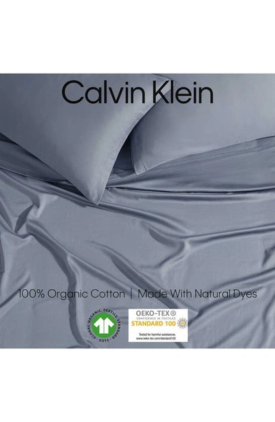 Shop Calvin Klein Organic Earth Cotton Sateen Sheet Set In Blue