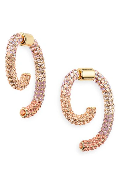 Shop Demarson Ocean Luna Pavé Front/back Earrings In Gold