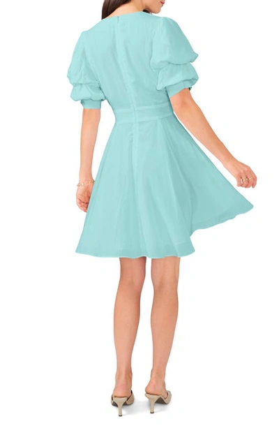 Shop 1.state Tiered Bubble Sleeve Dress In Blue River