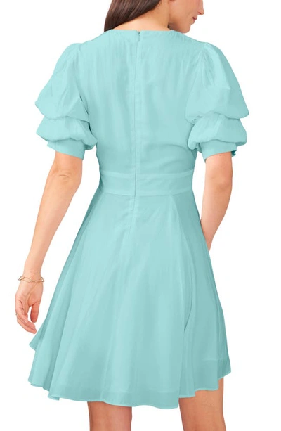 Shop 1.state Tiered Bubble Sleeve Dress In Blue River