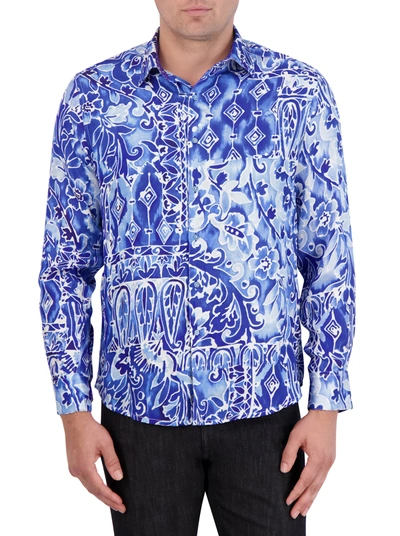 Shop Robert Graham Limited Edition Jaipore Long Sleeve Button Down Shirt In Blue