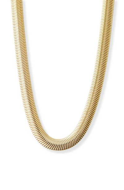 Shop Argento Vivo Sterling Silver Snake Chain Collar Necklace In Gold
