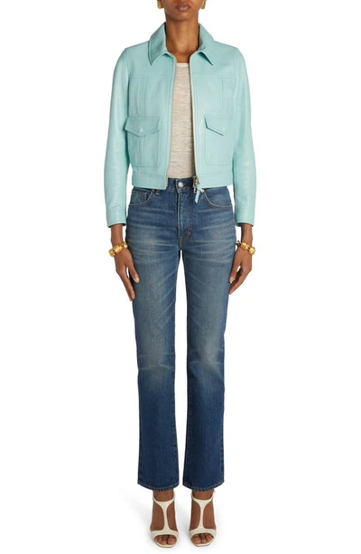 Shop Tom Ford Stonewashed Straight Leg Jeans In Mid Blue