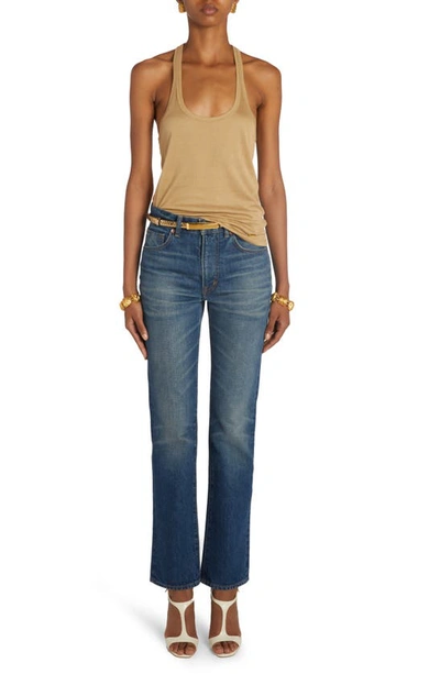 Shop Tom Ford Stonewashed Straight Leg Jeans In Mid Blue