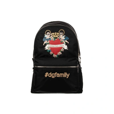 Shop Dolce & Gabbana Family Patch Backpack In Black