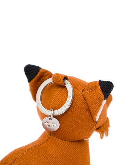 Shop Maison Kitsuné Orange Fox-shaped Keychain In Cotton Woman In Red