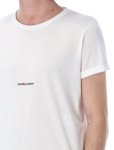 Shop Saint Laurent Logo Print T-shirt In White