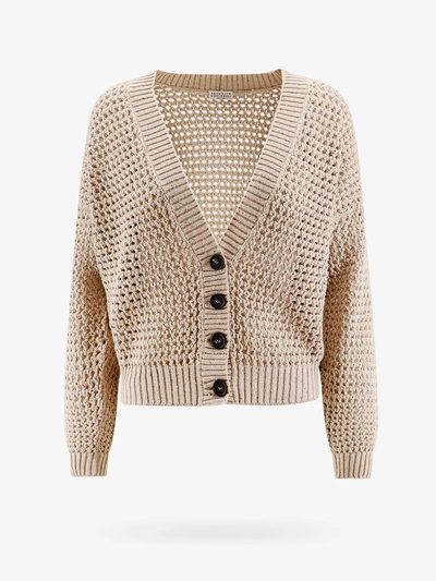 Shop Brunello Cucinelli Cardigan In Beige