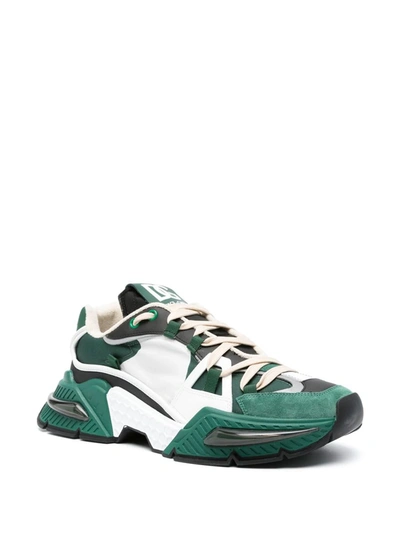 Shop Dolce & Gabbana Airmaster Sneakers With Inserts In Green
