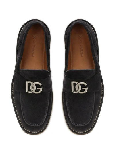 Shop Dolce & Gabbana Slippers With Logo In Blue
