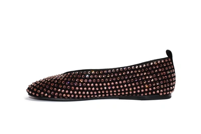 La Rose Crystal Embellished Ballet Flats In Pink