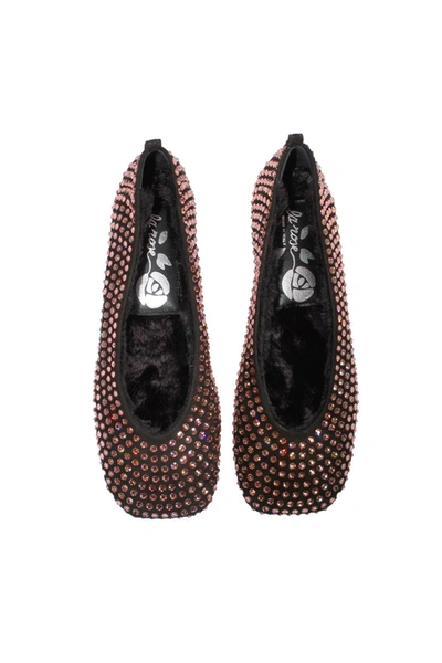 La Rose Crystal Embellished Ballet Flats In Pink