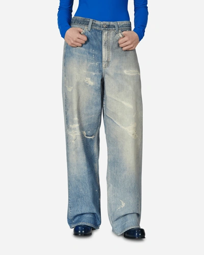 Shop Our Legacy Digital Denim Print Full Cut Jeans In Blue