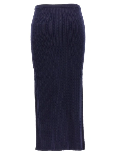 Alessandra Rich Knitted Pencil Skirt In Blue