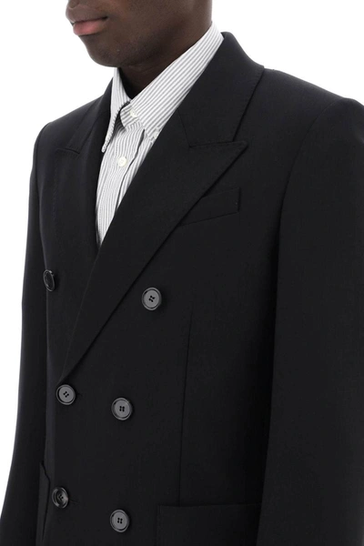 Shop Ami Alexandre Mattiussi Ami Paris Double-breasted Wool Jacket For Men In Black