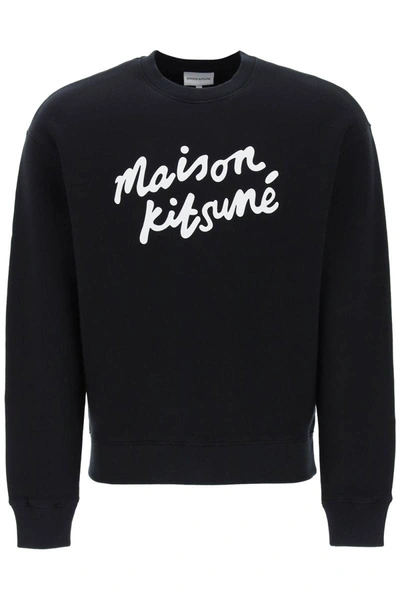 Shop Maison Kitsuné Maison Kitsune Crewneck Sweatshirt With Logo In Black