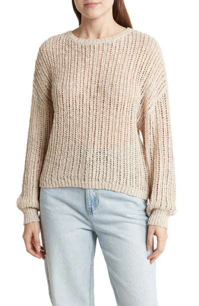 Shop Blu Pepper Extended Shoulder Knit Sweater In Natural