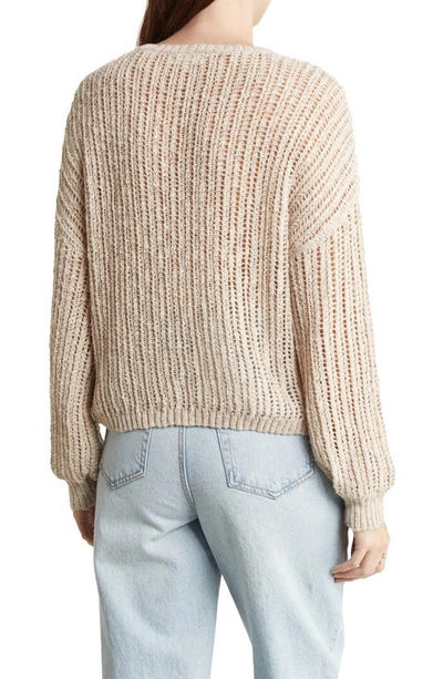Blu Pepper Extended Shoulder Knit Sweater In Natural