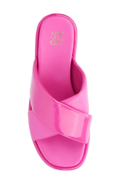 Shop New York And Company Geralyn Slide Sandal In Vivid Berry