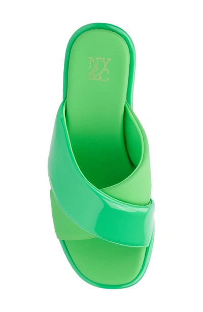 Shop New York And Company Geralyn Slide Sandal In Vivid Green