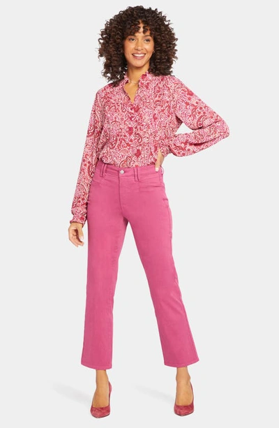 Shop Nydj High Waist Relaxed Straight Leg Ankle Jeans In Turning Pink