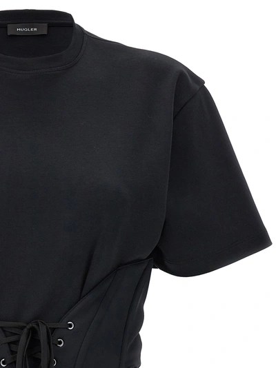 Shop Mugler Corset T-shirt Black