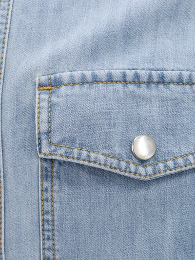Shop Bottega Veneta Denim Shirt With Mother-of-pearl Buttons